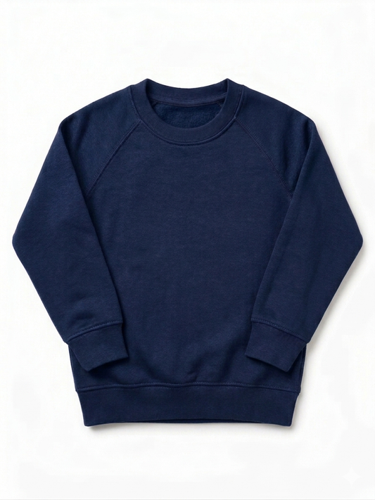 Kids Plain Sweatshirt - Navy