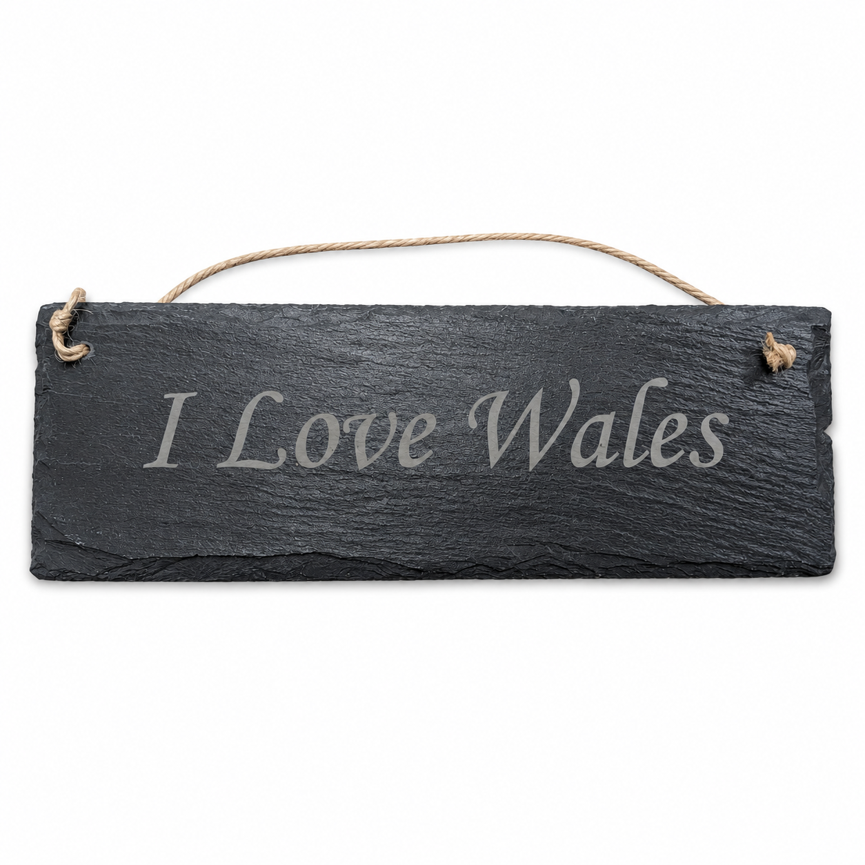 I Love Wales Rectangle Slate Sign