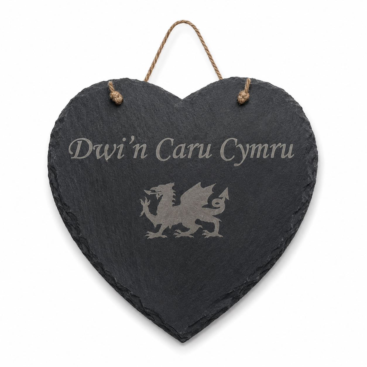 Dwi'n Caru Cymru Heart Slate Sign