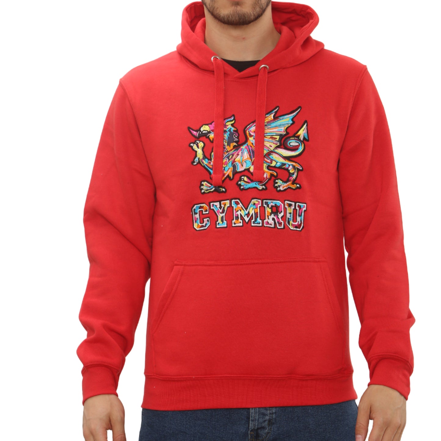 New Multi-Coloured Dragon Cymru Hoodie