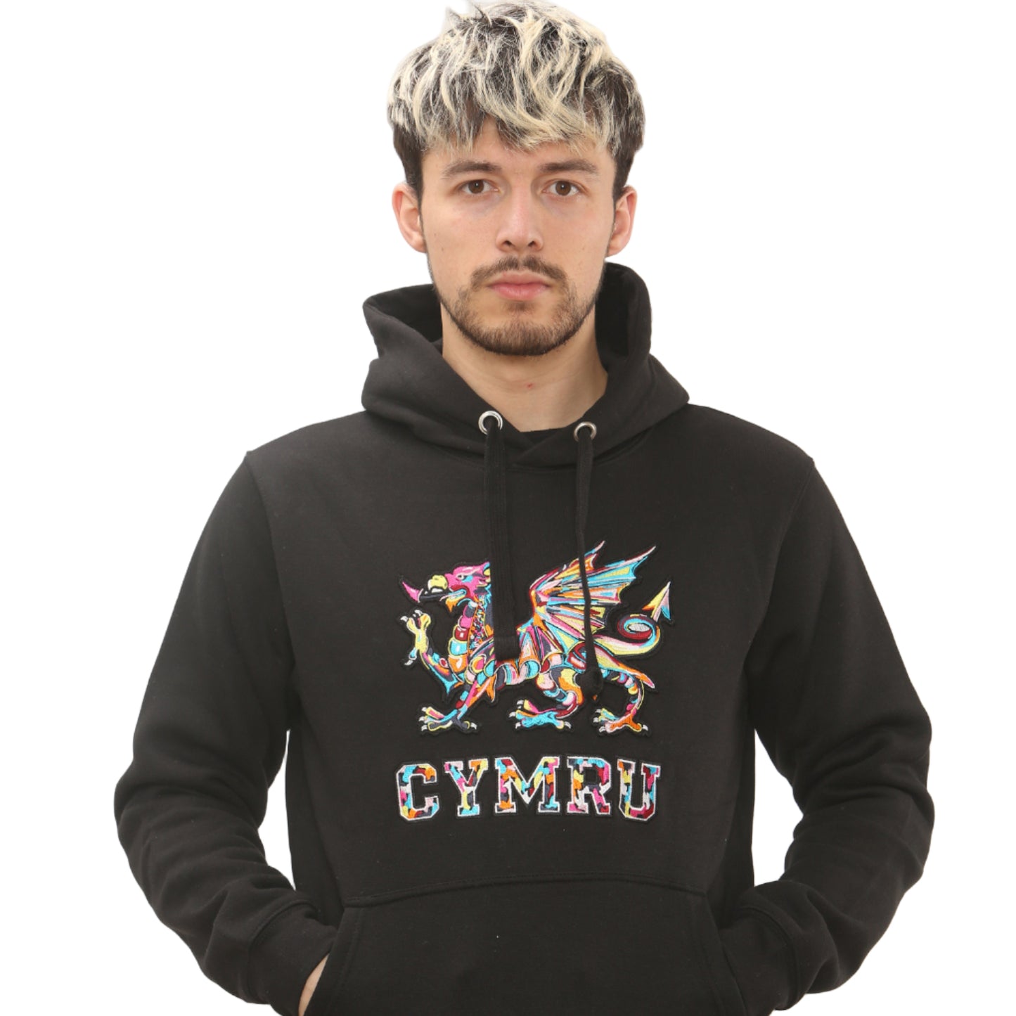 New Multi-Coloured Dragon Cymru Hoodie