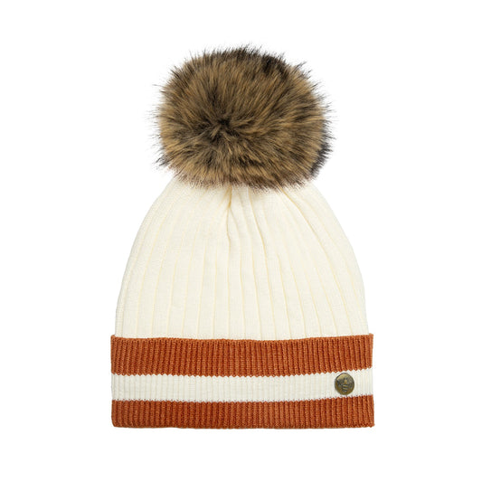House of Celtic Bee Ribbed Pom Pom Hat Banded W / Brown