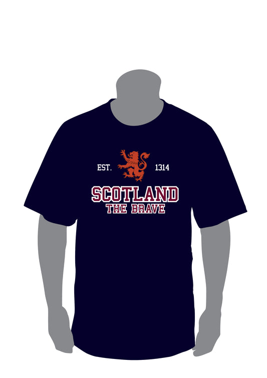 Scotland Est 1314 The Brave Applique T-Shirt