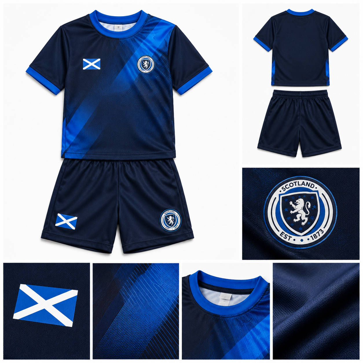 Kids Scott Scotland Navy Football Kit