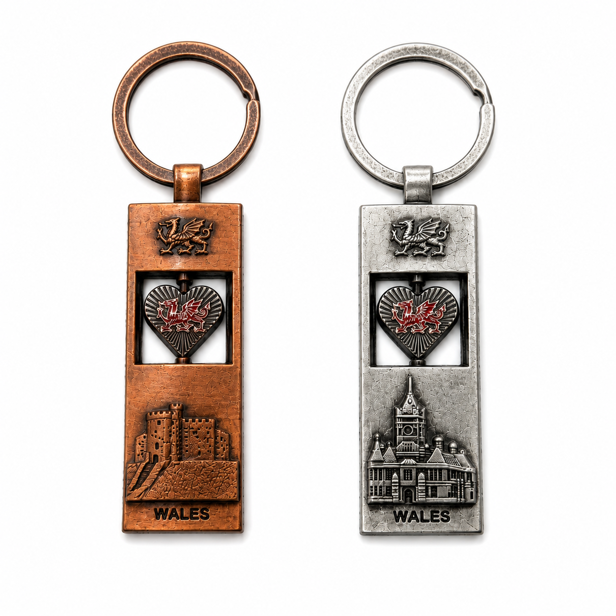 SB Wales Spinning Heart Keyring