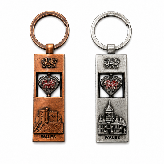 SB Wales Spinning Heart Keyring