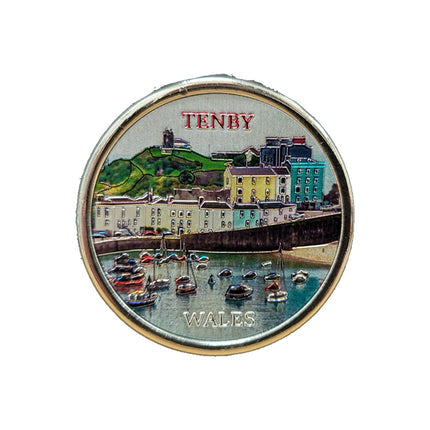 Wales Tenby Coloured Houses Bottle Opener Magnet (Bottle Cap)