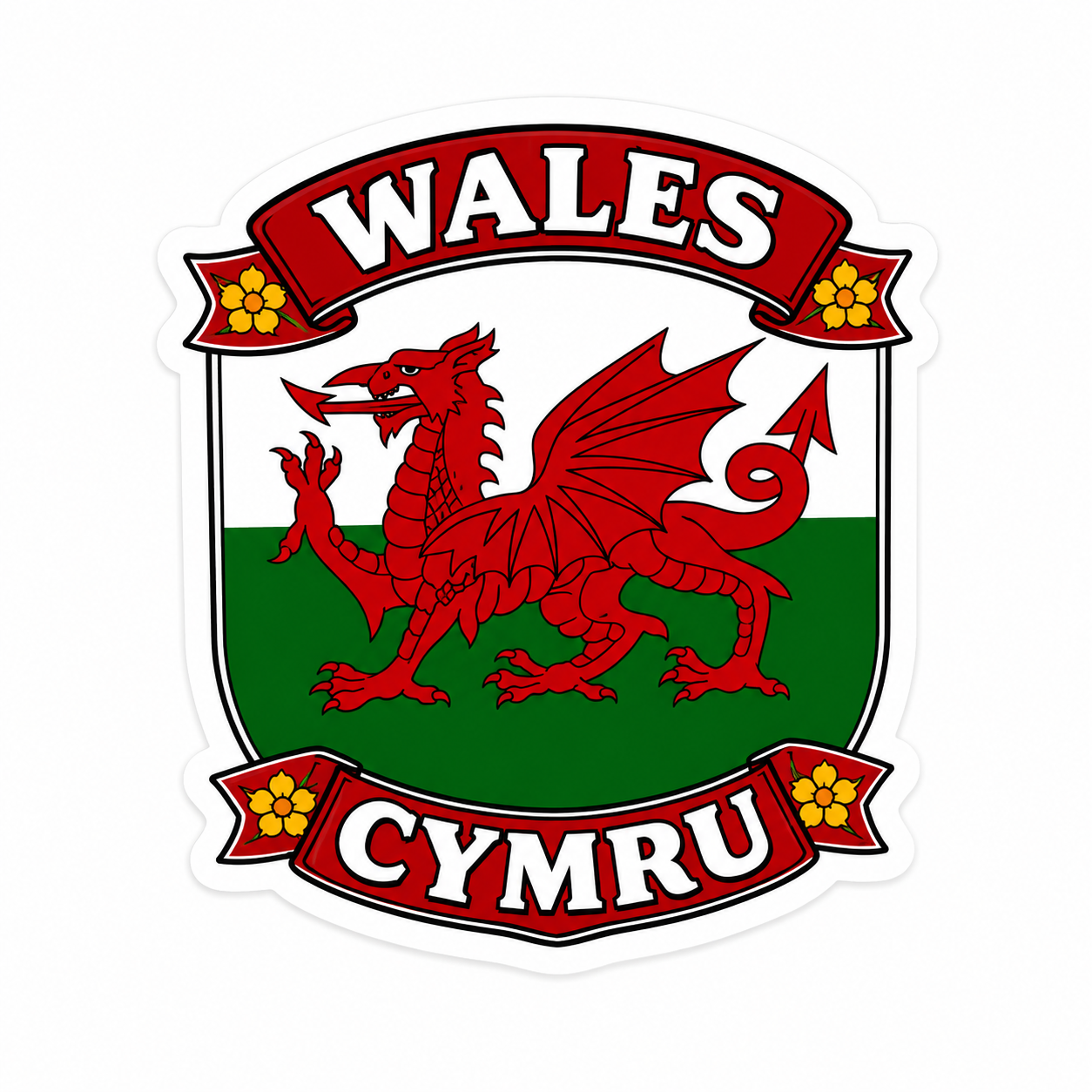 Wales Cymru Shield Sticker
