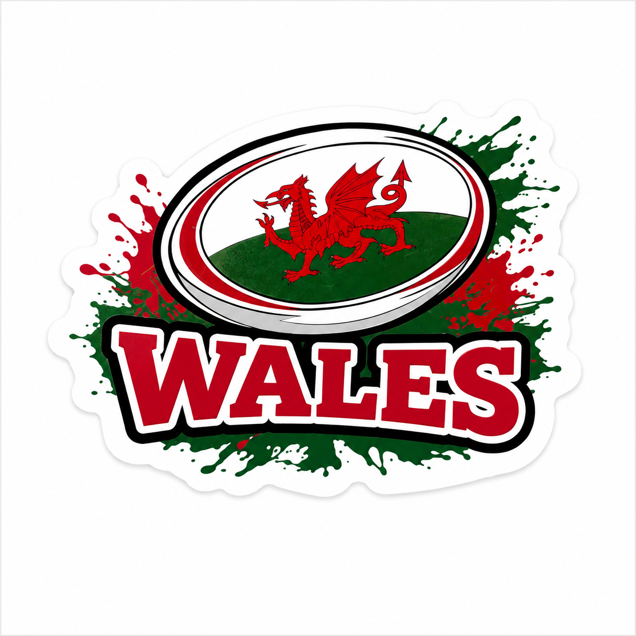 Wales Rugby Ball Sticker