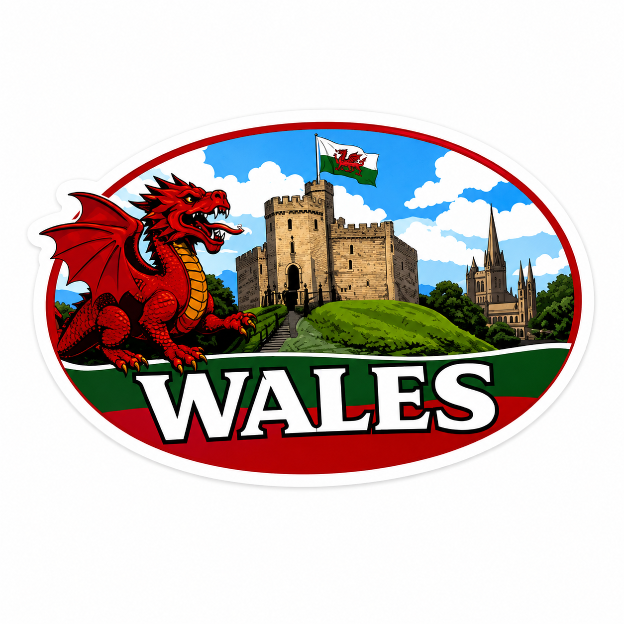 Wales Oval Sticker