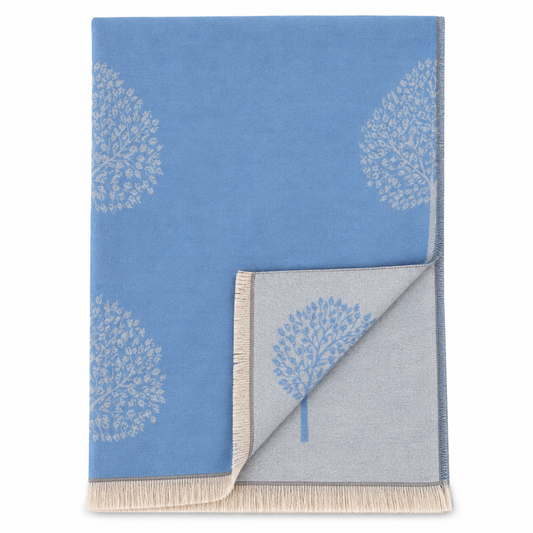 Welsh Woollens Original Tree Super Soft Stole Blue/Grey