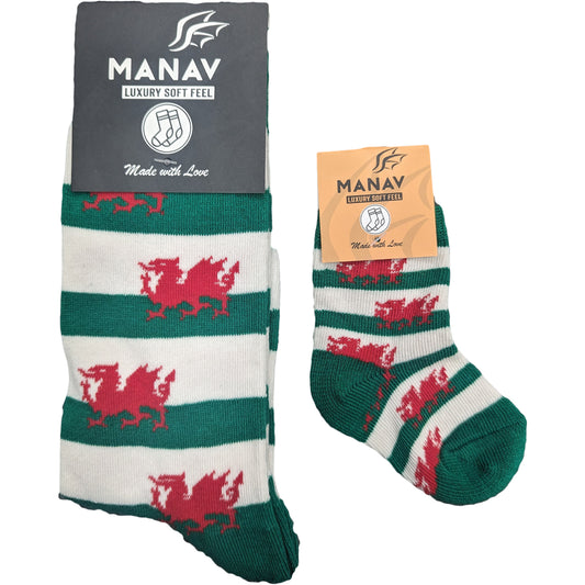 Welsh Flag Stripe Socks