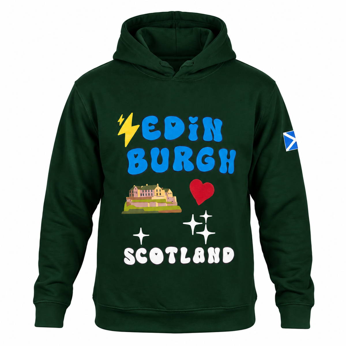 Edinburgh Scotland Puff Print Hoodie