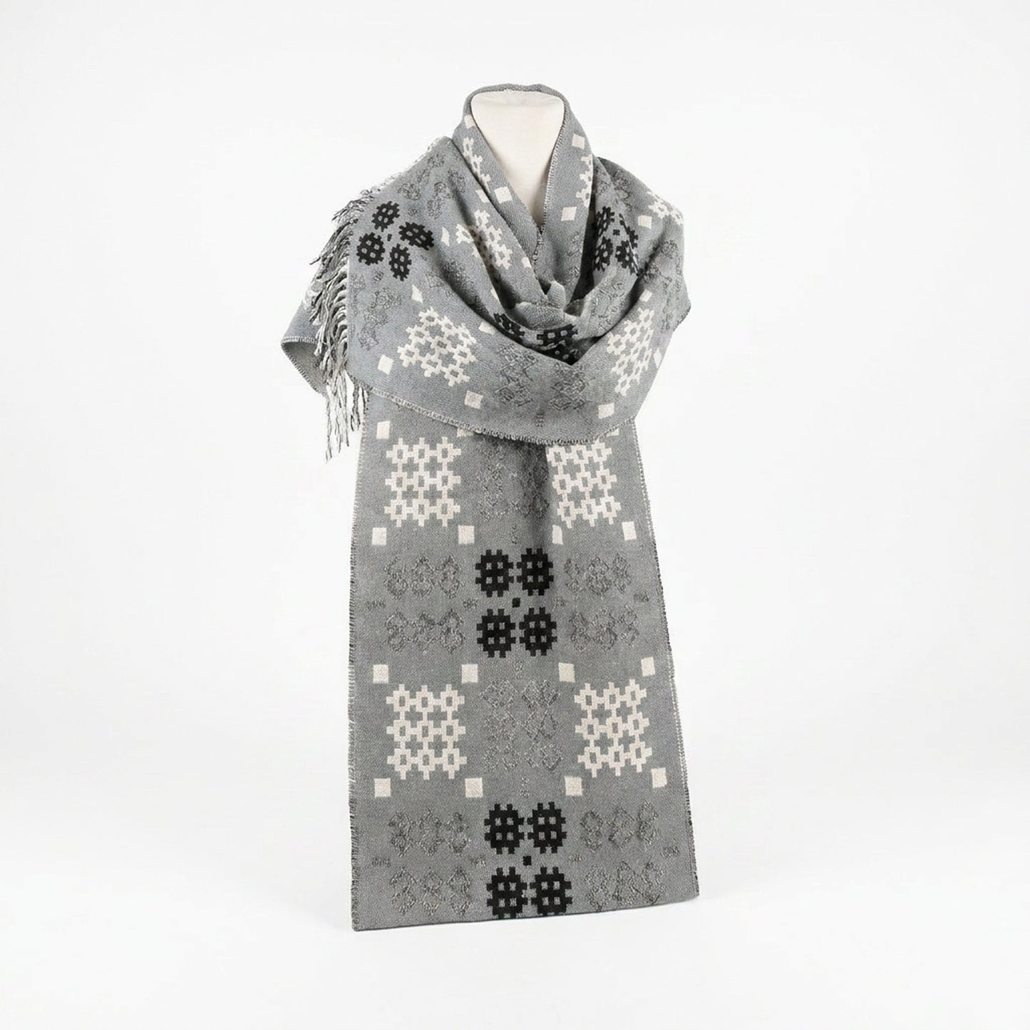 Dark Grey Tapestry Scarf