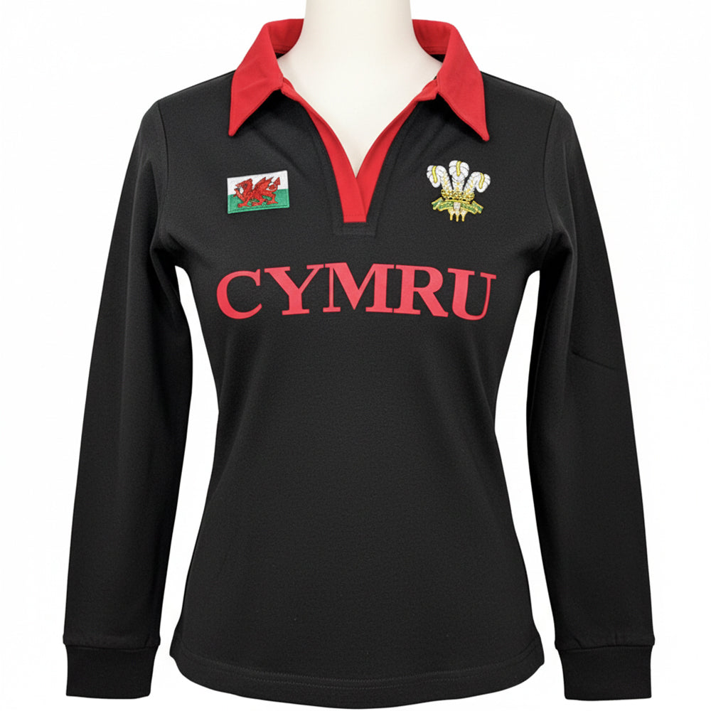 Ladies Hannah CYMRU Long Sleeve Rugby Shirt