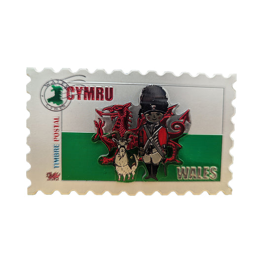 Wales Postal Royal Guard & Goat Flag 3D Foil Magnet