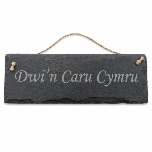Dwi'n Caru Cymru Rectangle Slate Sign