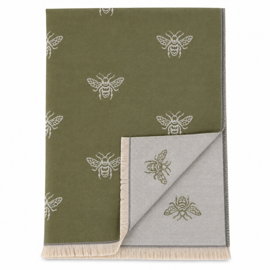 Welsh Woollens Bee Super Soft Stole Olive
