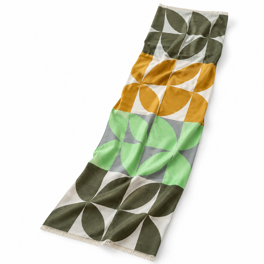 Welsh Woollens Leaf Super Soft Stole Olive Mix