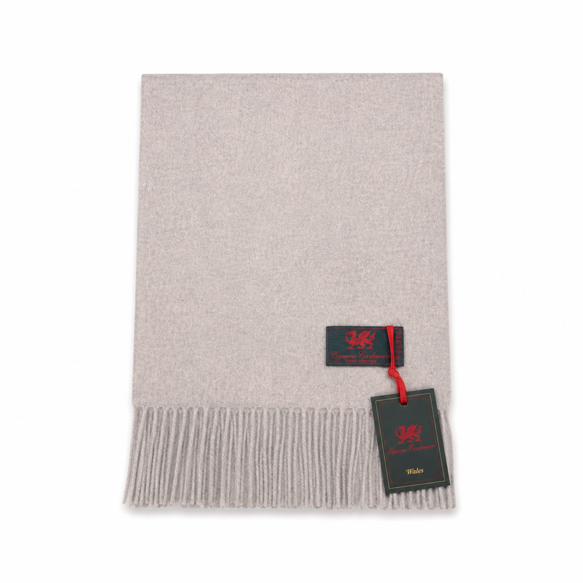 Cymru Cashmere Scarf Plain Oyster Grey