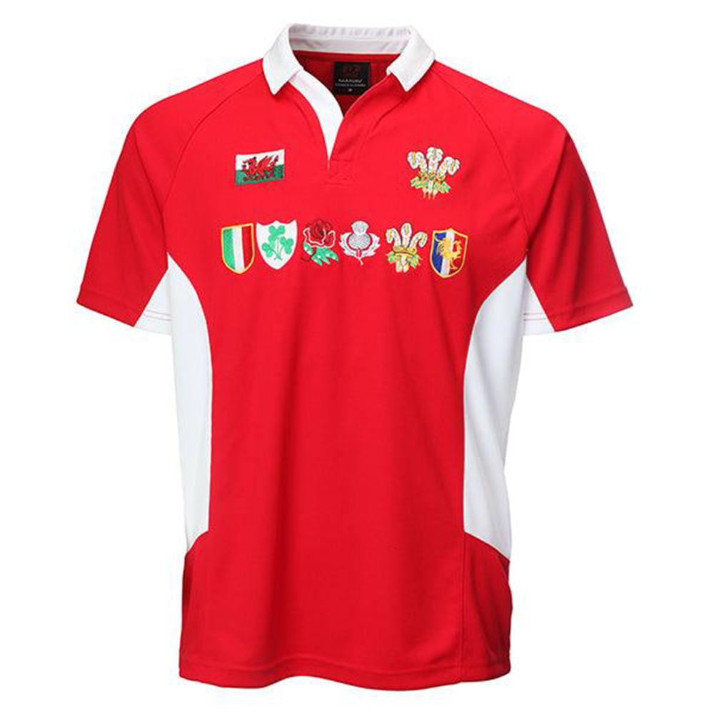 Welsh Rugby Top Designer Multi Nations Cooldry Welsh Rugby Shirt – ManavUK