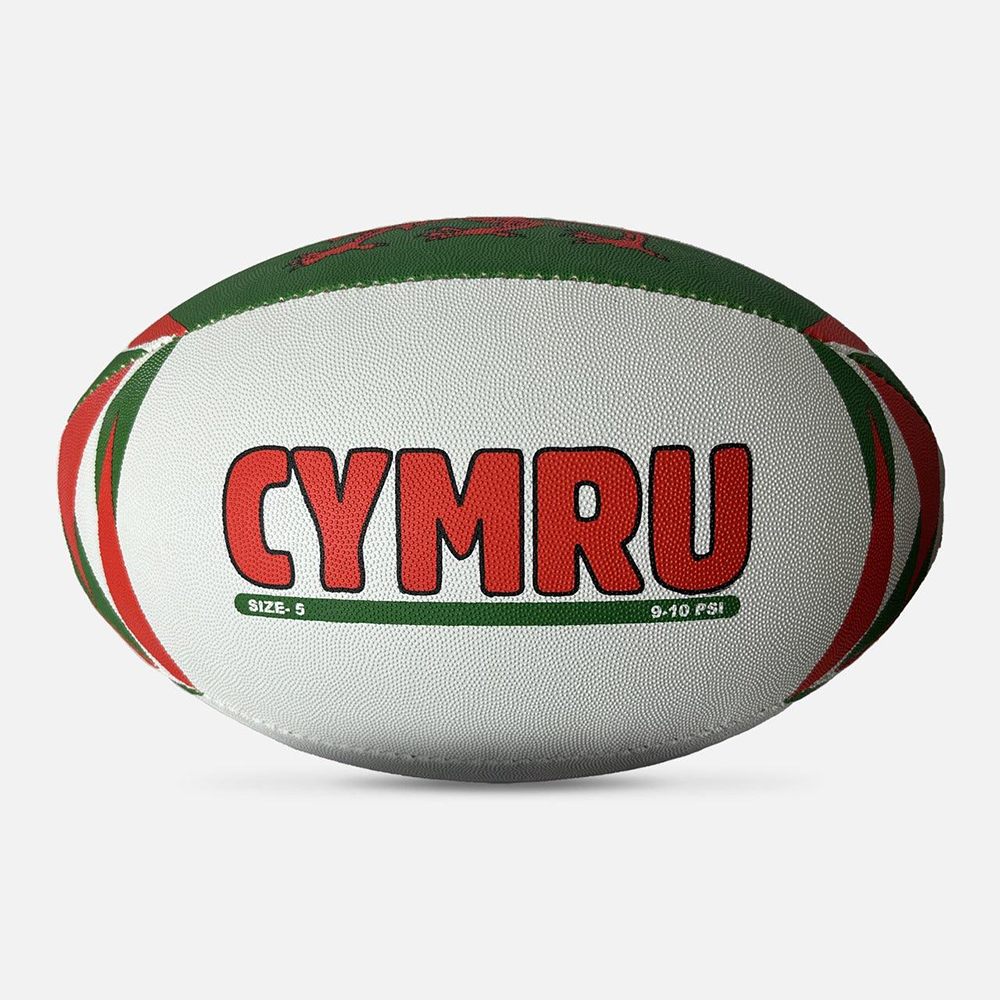 Wales Cymru Triangle Print Rugby Ball ManavUK